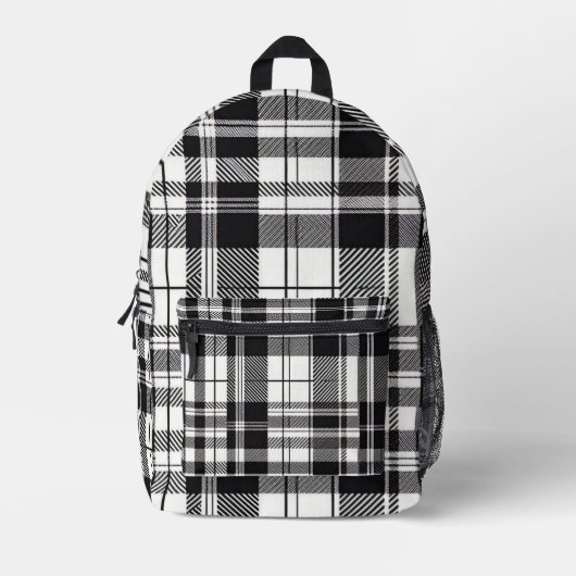 Zwart-wit speldenstang bedrukte rugzak (Voorkant)