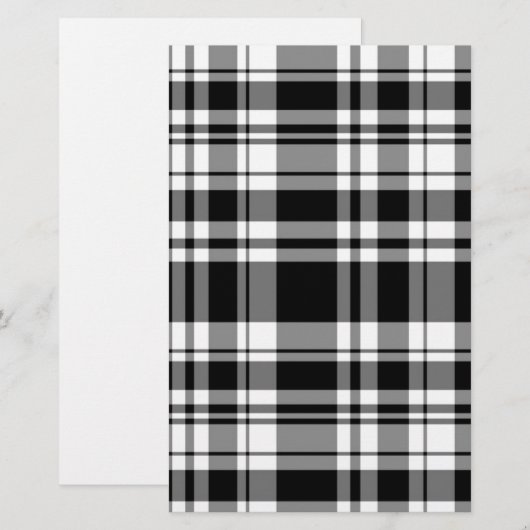 Zwart-wit speldenstang briefpapier (Voorkant / Achterkant)