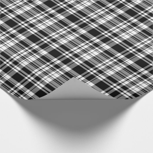 Zwart-wit speldenstang cadeaupapier (Hoek)