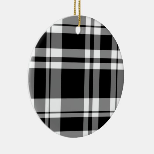 Zwart-wit speldenstang keramisch ornament (Rechts)