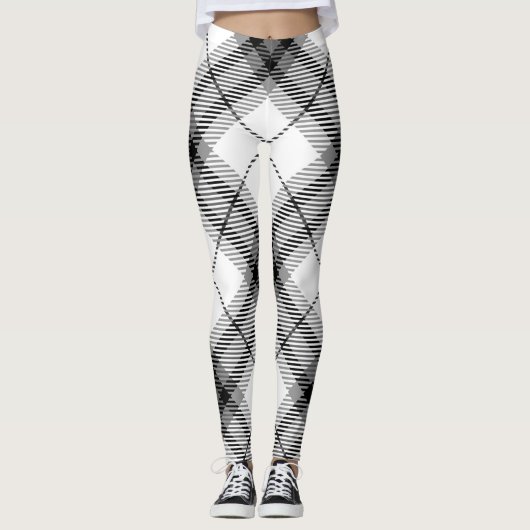 Zwart-wit speldenstang leggings (Voorkant)