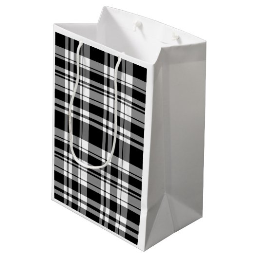 Zwart-wit speldenstang medium cadeauzakje (Achterkant Gekanteld)