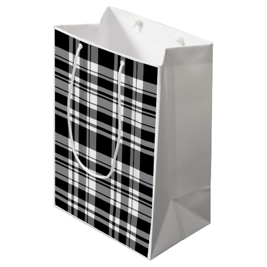 Zwart-wit speldenstang medium cadeauzakje (Voorkant Gekanteld)