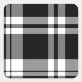 Zwart-wit speldenstang vierkante sticker (Voorkant)