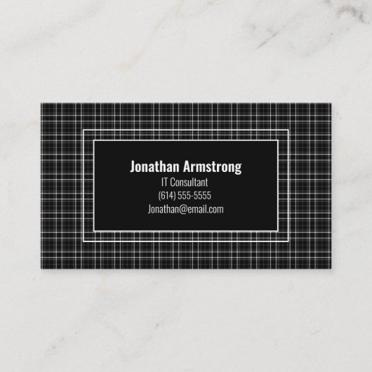 Zwart-wit speldenstang visitekaartje (Voorkant)