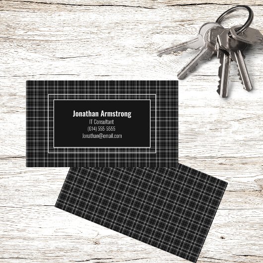 Zwart-wit speldenstang visitekaartje