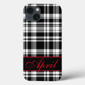 Zwart wit spelpatroon | monogrammen Case-Mate iPhone case (Achterkant)