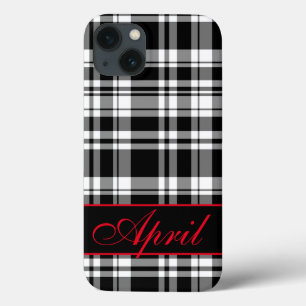 Zwart wit spelpatroon   monogrammen Case-Mate iPhone case