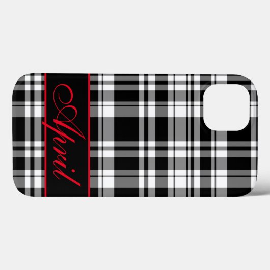 Zwart wit spelpatroon | monogrammen Case-Mate iPhone case (Achterkant (horizontaal))