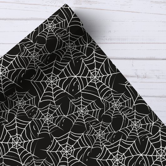 Zwart-wit Spider Web Halloween Cadeaupapier