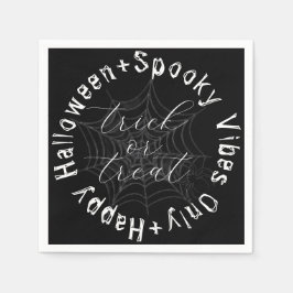 Zwart-wit Spider Web Modern Happy Halloween Servet