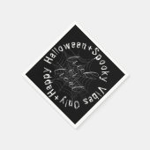 Zwart-wit Spider Web Modern Happy Halloween Servet (Hoek)