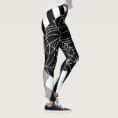 Zwart & Wit Spiderweb Patchwork Halloween Leggings (Rechts)