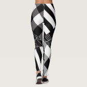 Zwart & Wit Spiderweb Patchwork Halloween Leggings (Achterkant)