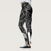 Zwart & Wit Spiderweb Patchwork Halloween Leggings (Links)