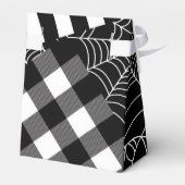 Zwart & Wit Spiderweb Patchwork Halloween Party Bedankdoosjes (Achterkant)