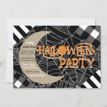 Zwart & Wit Spiderweb Patchwork Halloween Party