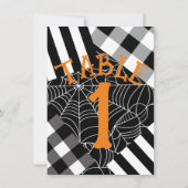 Zwart & Wit Spiderweb Patchwork Halloween Tafel Kaart (Achterkant)