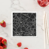 Zwart & Wit Spiderwebs Halloween Feest Servet (Insitu)