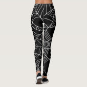 Zwart & Wit Spiderwebs Halloween Leggings (Achterkant)