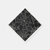 Zwart & Wit Spiderwebs Halloween Party Servet (Hoek)