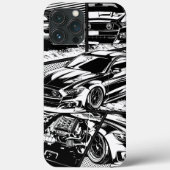 ZWART-WIT SPIERWOEDE Case-Mate iPhone CASE (Achterkant)