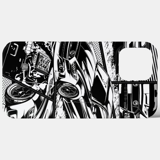 ZWART-WIT SPIERWOEDE Case-Mate iPhone CASE (Achterkant (horizontaal))