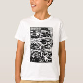 ZWART-WIT SPIERWOEDE T-SHIRT (Voorkant)