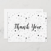 Zwart-wit spikkel Dank u Briefkaart (Voorkant / Achterkant)