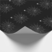 Zwart-wit spin- en webpatroon Halloween Cadeaupapier (Hoek)