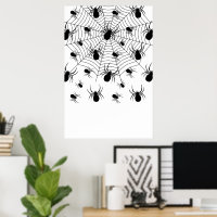 Zwart-wit spinnen spinnenweb Halloween patroon