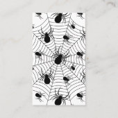 Zwart-wit spinnen spinnenweb Halloween patroon Visitekaartje (Voorkant)