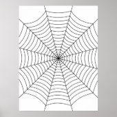 Zwart-wit spinnenweb Halloween-kunst Poster (Voorkant)
