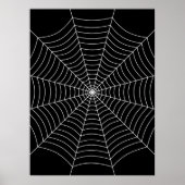 Zwart-wit spinnenweb Halloween kunst Poster (Voorkant)