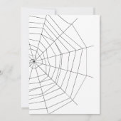 Zwart-wit spinnenweb Halloween Party Kaart (Achterkant)