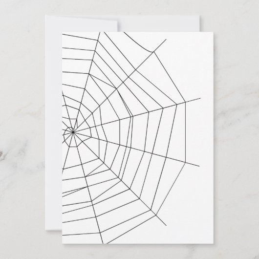 Zwart-wit spinnenweb Halloween Party Kaart (Achterkant)