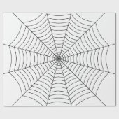 Zwart wit spinnenweb Halloween patroon Cadeaupapier (Vlak)