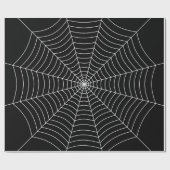 Zwart wit spinnenweb Halloween patroon Cadeaupapier (Vlak)