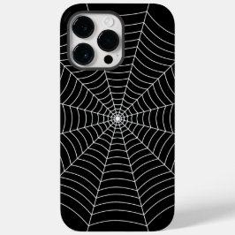 Zwart-wit spinnenweb Halloween patroon Case-Mate iPhone 14 Pro Max Hoesje