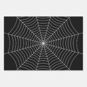 Zwart-wit spinnenweb Halloween patroon Inpakpapier Vel (Voorkant)