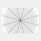 Zwart-wit spinnenweb Halloween patroon Inpakpapier Vel (Voorkant 2)