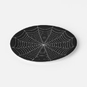 Zwart-wit spinnenweb Halloween patroon Papieren Bordje (Gekanteld)