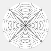 Zwart-wit spinnenweb Halloween patroon Ronde Sticker (Voorkant)