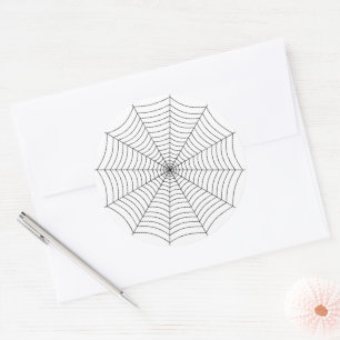 Zwart-wit spinnenweb Halloween patroon Ronde Sticker