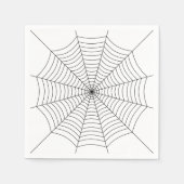 Zwart-wit spinnenweb Halloween patroon Servet (Voorkant)
