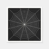 Zwart-wit spinnenweb Halloween patroon Servet (Voorkant)