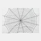 Zwart-wit spinnenweb Halloween patroon Theedoek (Horizontaal)