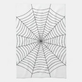 Zwart-wit spinnenweb Halloween patroon Theedoek (Verticaal)