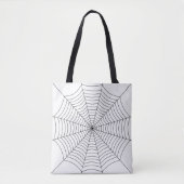 Zwart-wit spinnenweb Halloween patroon Tote Bag (Voorkant)