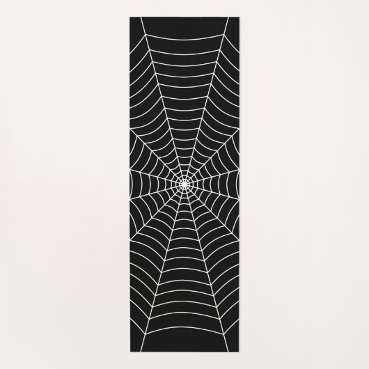 Zwart wit spinnenweb Halloween patroon Yogamat (Voorkant)